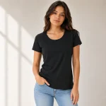 Black Half Sleeve Women's Plain T-Shirt | Regular Fit | zinotch