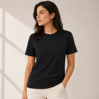 Black Women's Supima Cotton T-Shirt | Regular Fit | zinotch