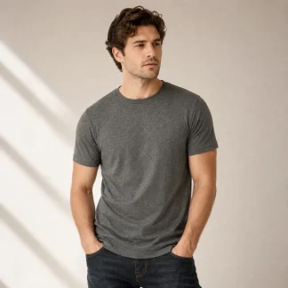 Charcoal Melange Unisex Plain T-shirt zinotch SGEGS