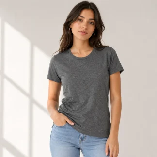 Charcoal Melange Womens Plain T-shirt zinotch SGEGS