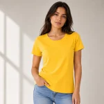 Golden Yellow Half Sleeve Women's Plain T-Shirt | Regular Fit | zinotch