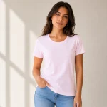 Light Baby Pink Half Sleeve Women's Plain T-Shirt | Regular Fit | zinotch