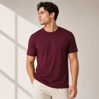 Maroon Mens Supima Cotton Plain T-shirt zinotch SGEGS