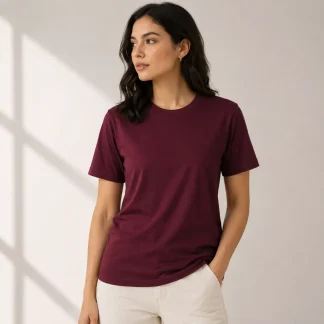 Maroon Women's Supima Cotton T-Shirt | Regular Fit | zinotch