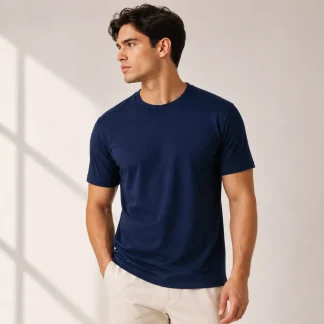 Navy Blue Mens Supima Cotton Plain T-shirt zinotch SGEGS