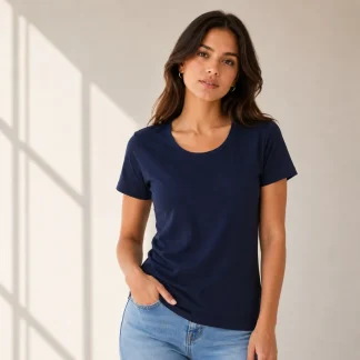 Navy Blue Womens Plain T-shirt zinotch SGEGS