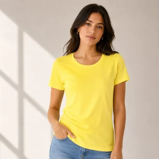 New Yellow Womens Plain T-shirt zinotch SGEGS