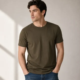 Olive Green Unisex Plain T-shirt zinotch SGEGS