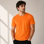 Orange Half Sleeve Plain T-Shirt | Unisex Regular Fit