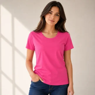 Pink Womens Plain T-shirt zinotch SGEGS