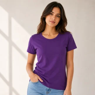 Purple Half Sleeve Women's Plain T-Shirt | Regular Fit | zinotch