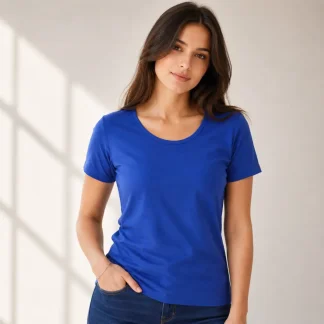 Royal Blue Half Sleeve Women's Plain T-Shirt | Regular Fit | zinotch
