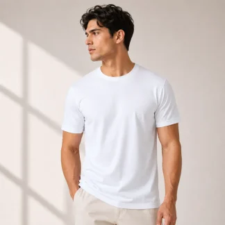 White Mens Supima Cotton Plain T-shirt zinotch SGEGS