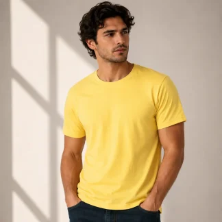 Yellow Unisex Plain T-shirt zinotch SGEGS