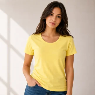 Yellow Half Sleeve Women's Plain T-Shirt | Regular Fit | zinotch
