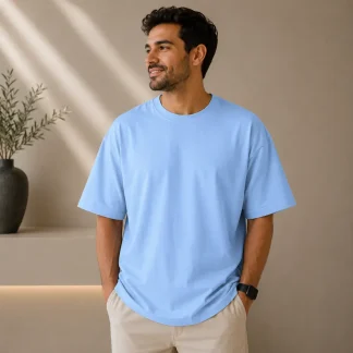 Baby Blue Plain Oversized T-shirt Unisex zinotch SGEGS
