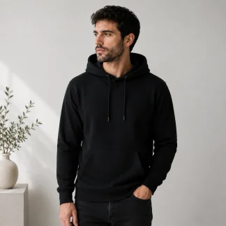 Black Mens Plain Hooded Sweatshirt zinotch SGEGS