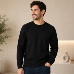 Black Men's Plain Sweatshirt | Regular Fit | zinotch