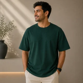Bottle Green Plain Oversized T-shirt Unisex zinotch SGEGS
