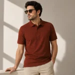 Brick Red Men's Polo T-Shirt | Regular Fit | zinotch