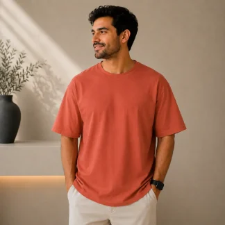 Coral Plain Oversized T-shirt Unisex zinotch SGEGS