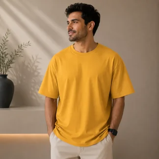 Golden Yellow Plain Oversized T-shirt Unisex zinotch SGEGS