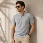 Grey Melange Men's Polo T-Shirt | Regular Fit | zinotch