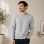 Grey Melange Men's Plain Sweatshirt | Regular Fit | zinotch