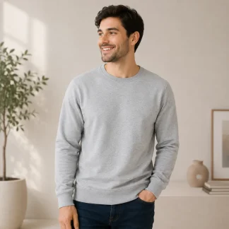 Grey Melange Mens Plain Sweatshirt zinotch SGEGS