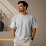 Grey Melange Oversized Plain T-Shirt | Unisex | zinotch