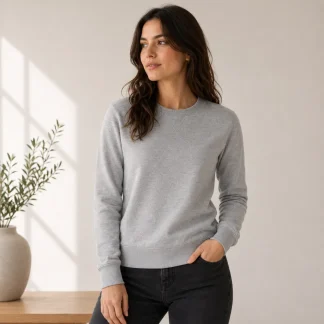 Grey Melange Womens Plain Sweatshirt zinotch SGEGS