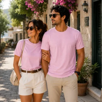 Unisex Round Neck Half Sleeve Plain T-Shirts