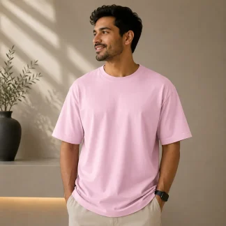 LIght Baby Pink Plain Oversized T-shirt Unisex zinotch SGEGS