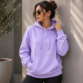 Lavender Womens Plain Hooded Sweatshirt zinotch SGEGS