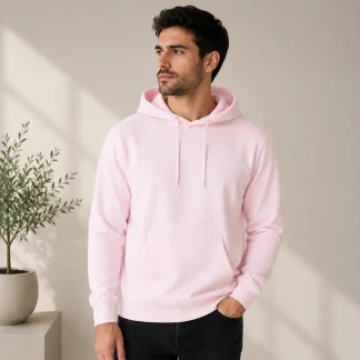 Light Baby Pink Mens Plain Hooded Sweatshirt zinotch SGEGS