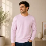Light Baby Pink Men's Plain Sweatshirt | Regular Fit | zinotch