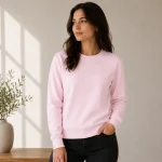 Light Baby Pink Women's Plain Sweatshirt | Regular Fit | zinotch