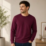 Maroon Men's Plain Sweatshirt | Regular Fit | zinotch