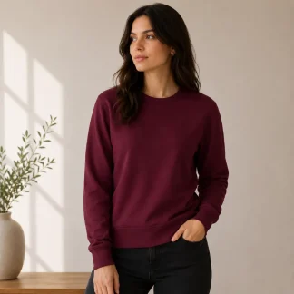 Maroon Womens Plain Sweatshirt zinotch SGEGS