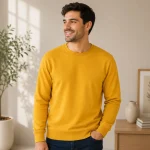 Mustard Yellow Men's Plain Sweatshirt | Regular Fit | zinotch