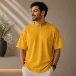 Mustard Yellow Oversized Plain T-Shirt | Unisex | zinotch