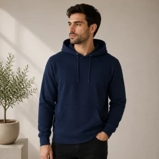 Navy Blue Mens Plain Hooded Sweatshirt zinotch SGEGS