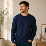 Navy Blue Men's Plain Sweatshirt | Regular Fit | zinotch