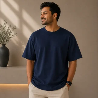 Navy Blue Plain Oversized T-shirt Unisex zinotch SGEGS