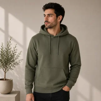 Olive Green Men's Hoodie | Hooded Sweatshirt | Regular Fit | zinotch