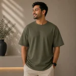 Olive Green Oversized Plain T-Shirt | Unisex | zinotch