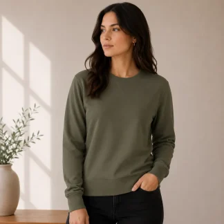 Olive Green Womens Plain Sweatshirt zinotch SGEGS
