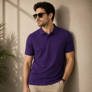 Purple Mens Plain Polo T-shirt zinotch SGEGS