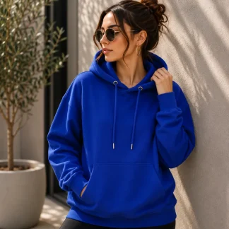 Royal Blue Womens Plain Hooded Sweatshirt zinotch SGEGS