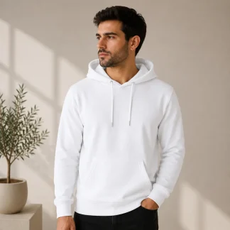 White Men's Hoodie | Hooded Sweatshirt | Regular Fit | zinotch
